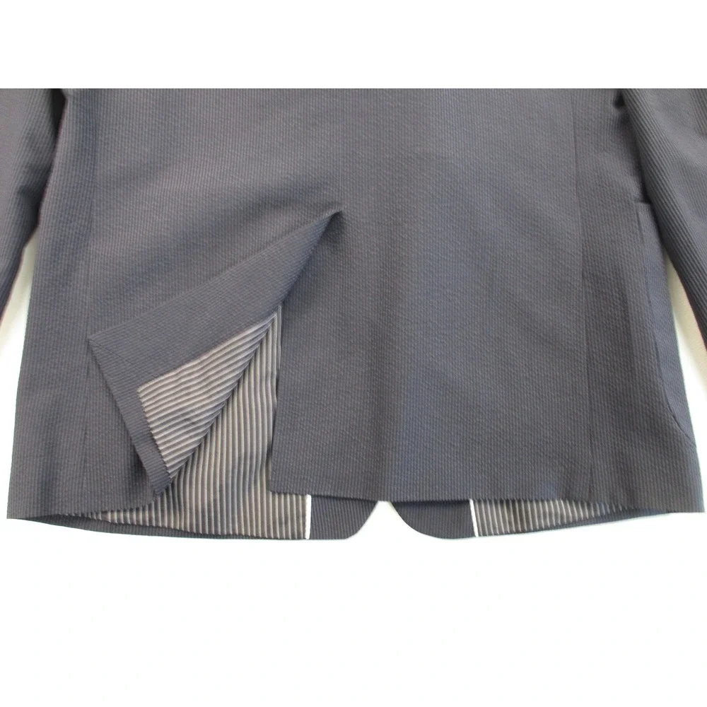 Banana Republic Marzotto Blazer Mens 40R Blue Seersucker Wool Silk Sport Coat